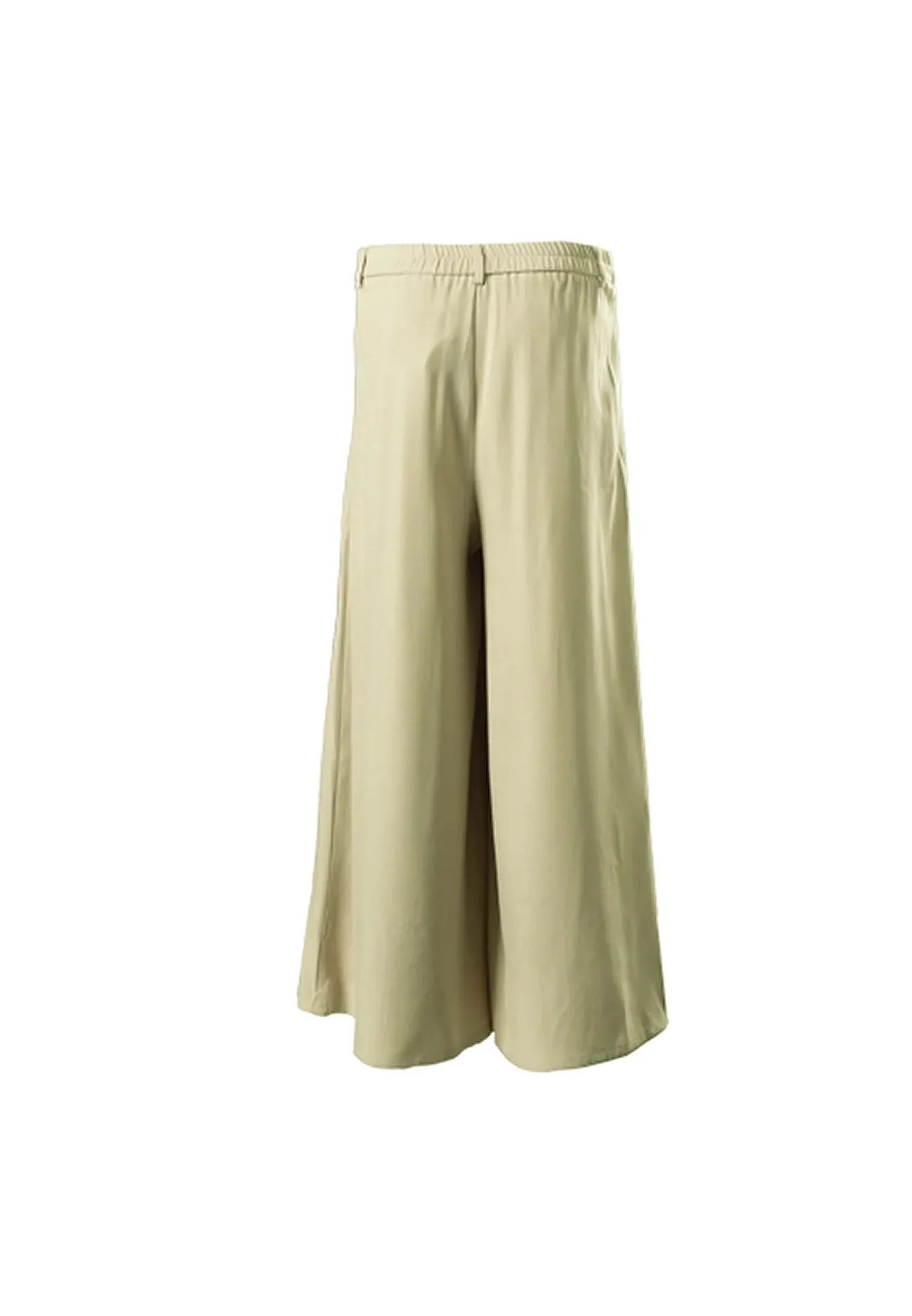 DAISY By VOIR High-Rise Elastic Pleated Wide Leg Buttoned Culottes Pants