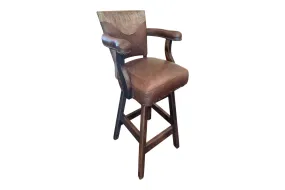 Davenport Ranch Western Leather Barstool