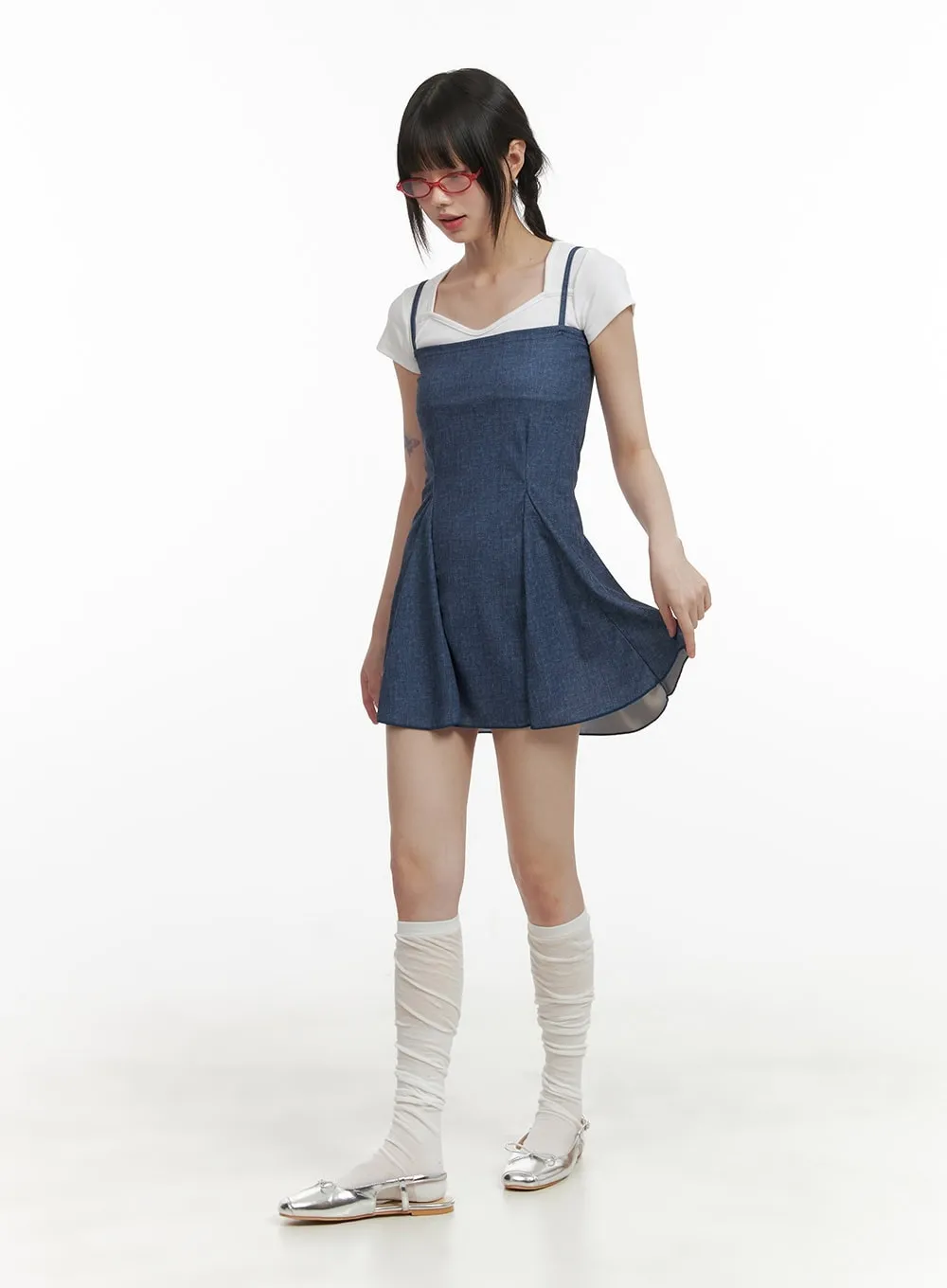 Denim Sleeveless Mini Dress CY414