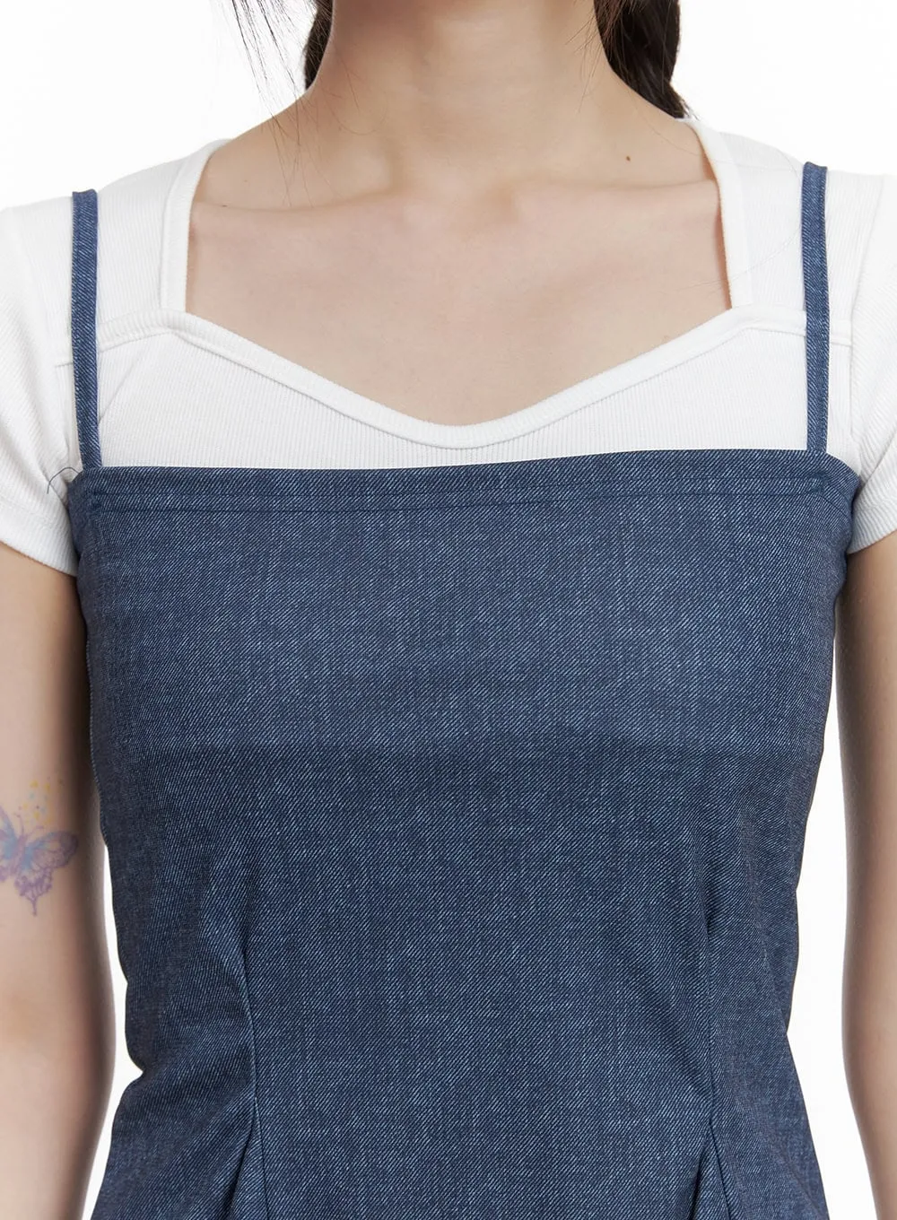 Denim Sleeveless Mini Dress CY414