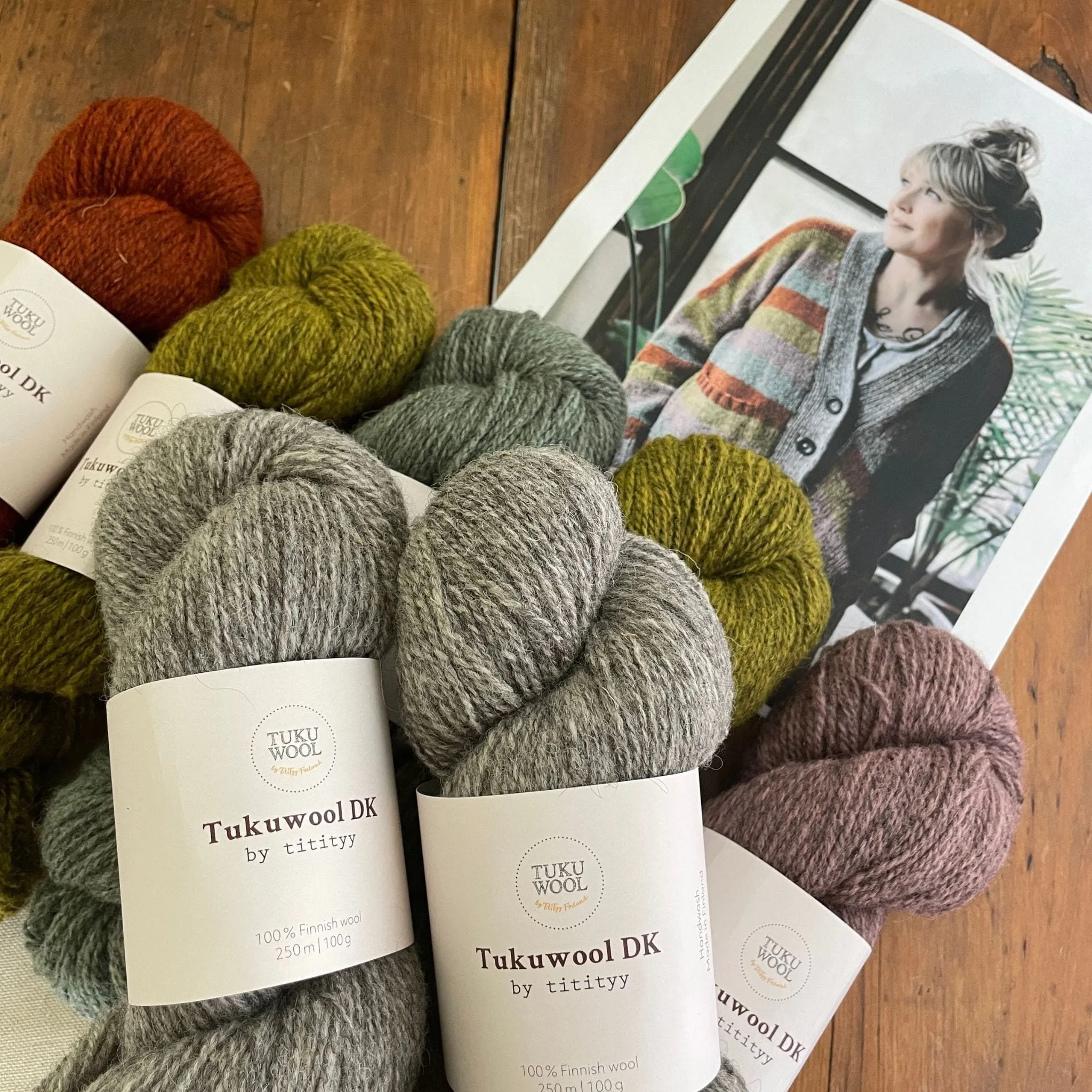 Douglas Cardi Yarn Set in Tukuwool by Andrea Mowry