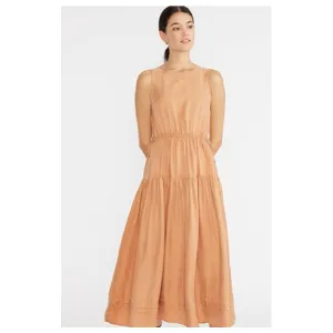 Dress Gaia Cupro Midi - Golden