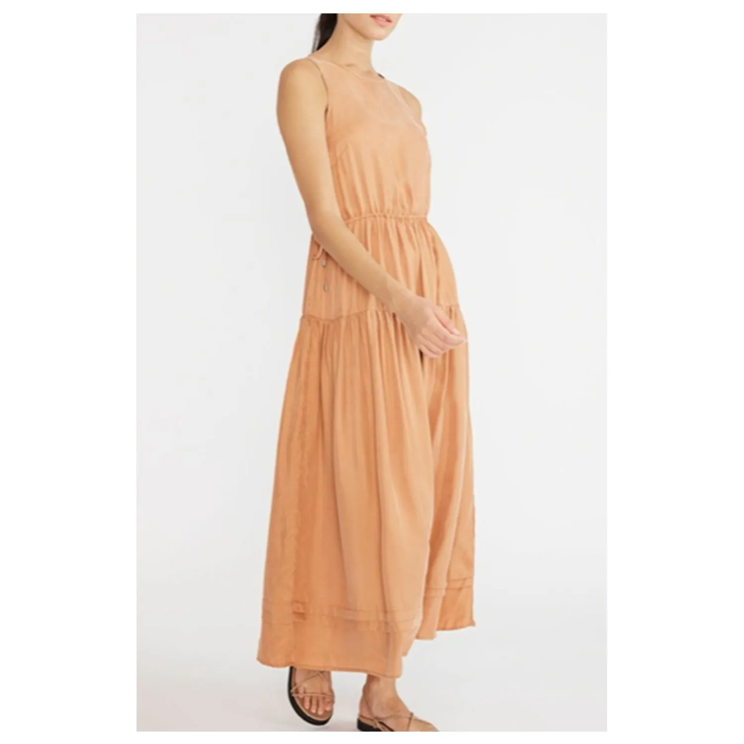 Dress Gaia Cupro Midi - Golden