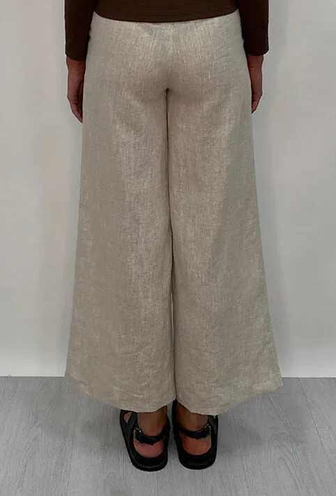 Edith Linen Culottes-OATMEAL