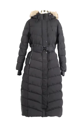 Elsie M Long Down Belted Parka W/ Fur Hood