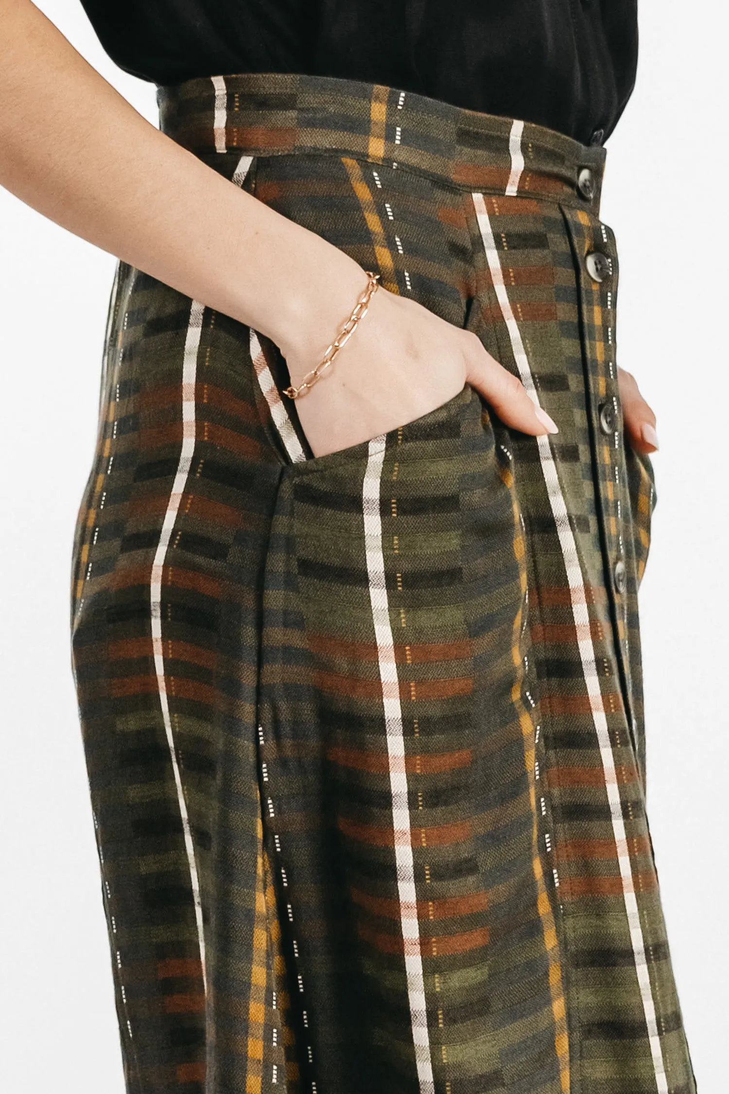 Evelyn Skirt / Olive Stripe