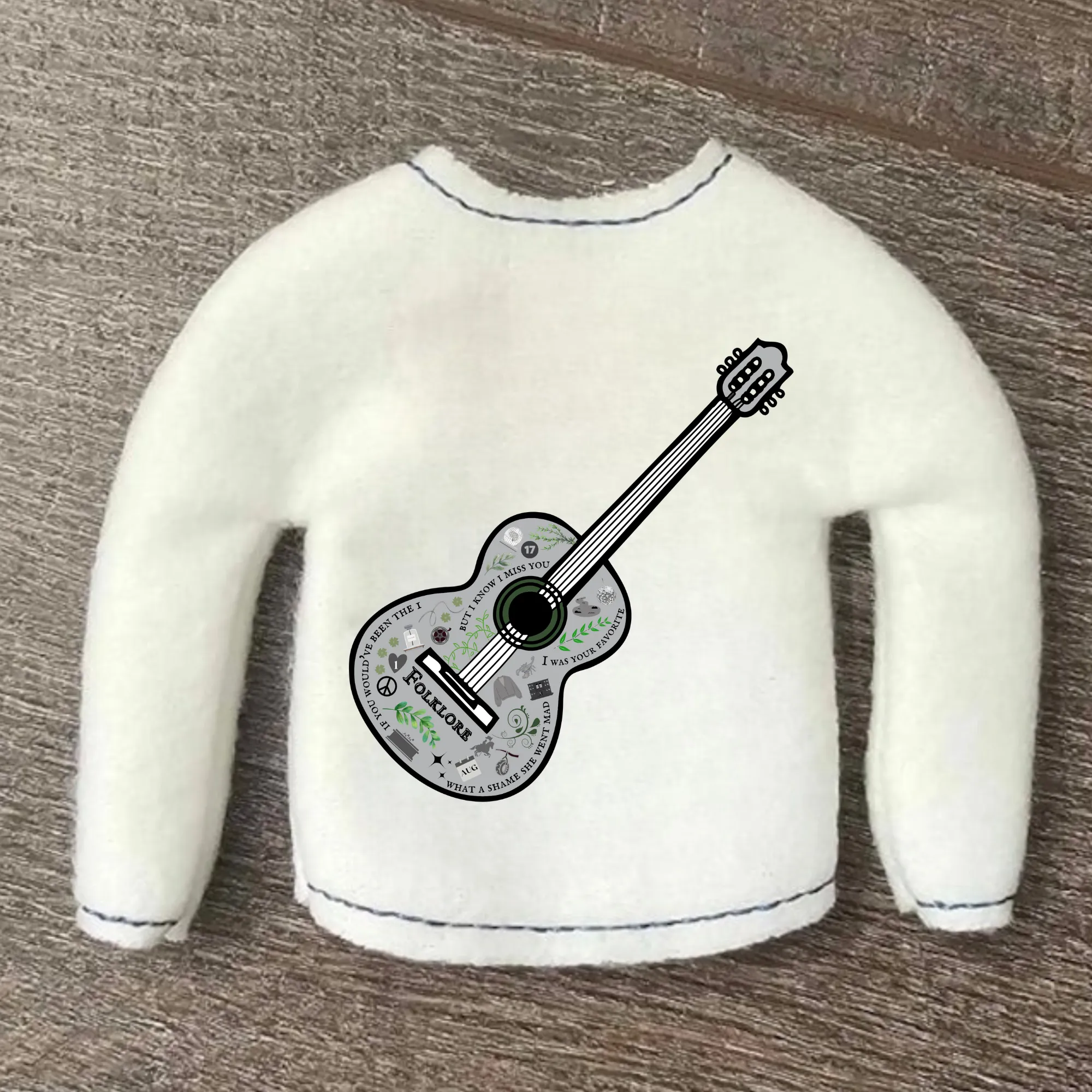 F0lklore Guitar sweater for 12" doll