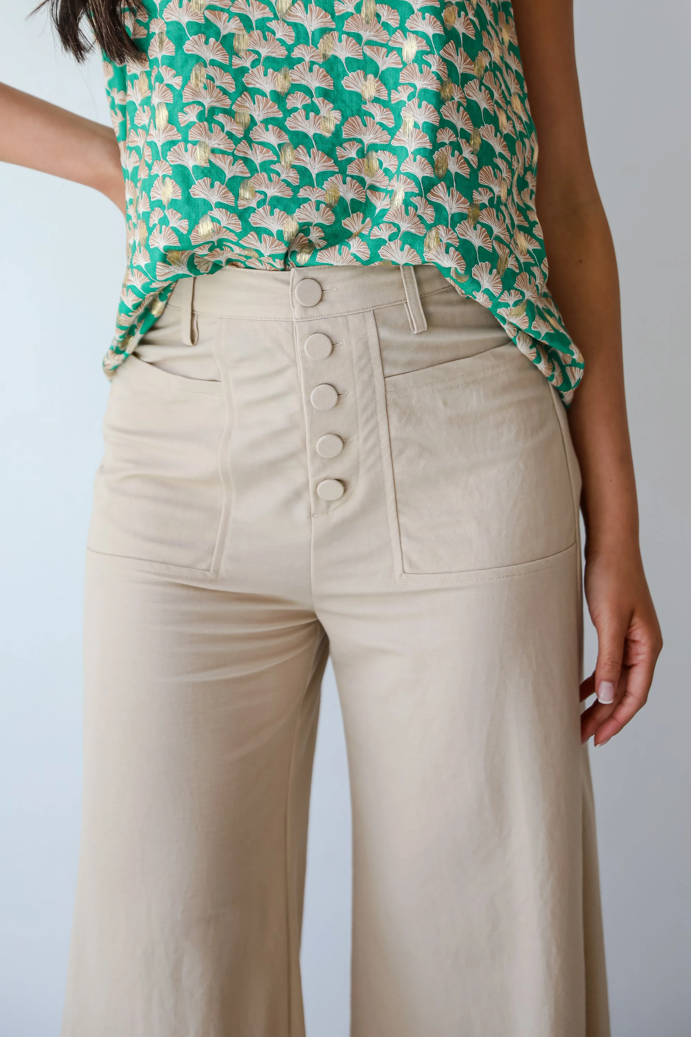 FINAL SALE - Stylish Journey Natural Culotte Trouser Pants