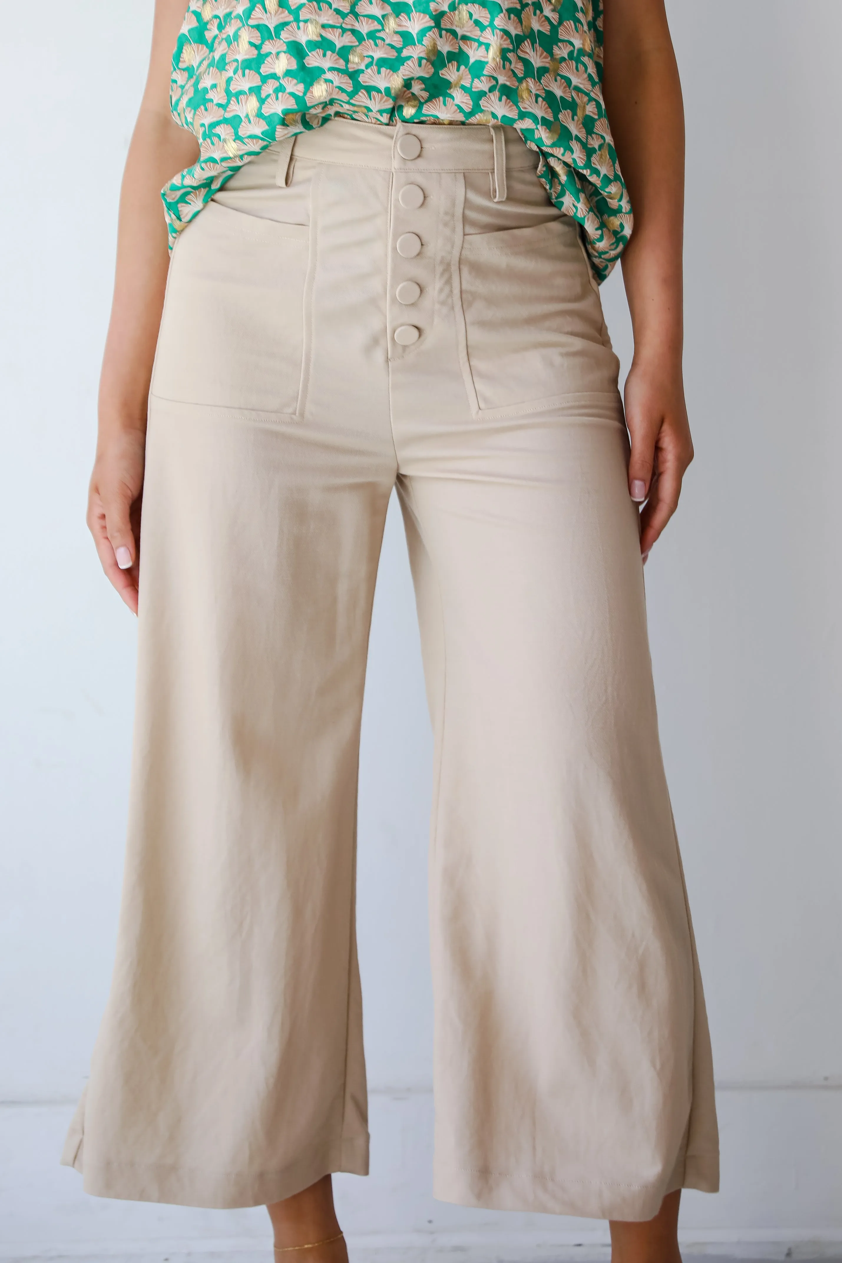 FINAL SALE - Stylish Journey Natural Culotte Trouser Pants