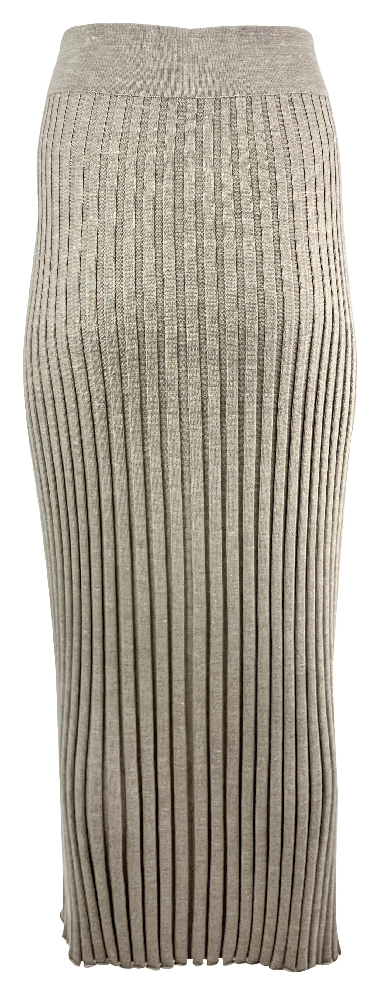 Gabriela Hearst Ribbed Midi Skirt in Oatmeal