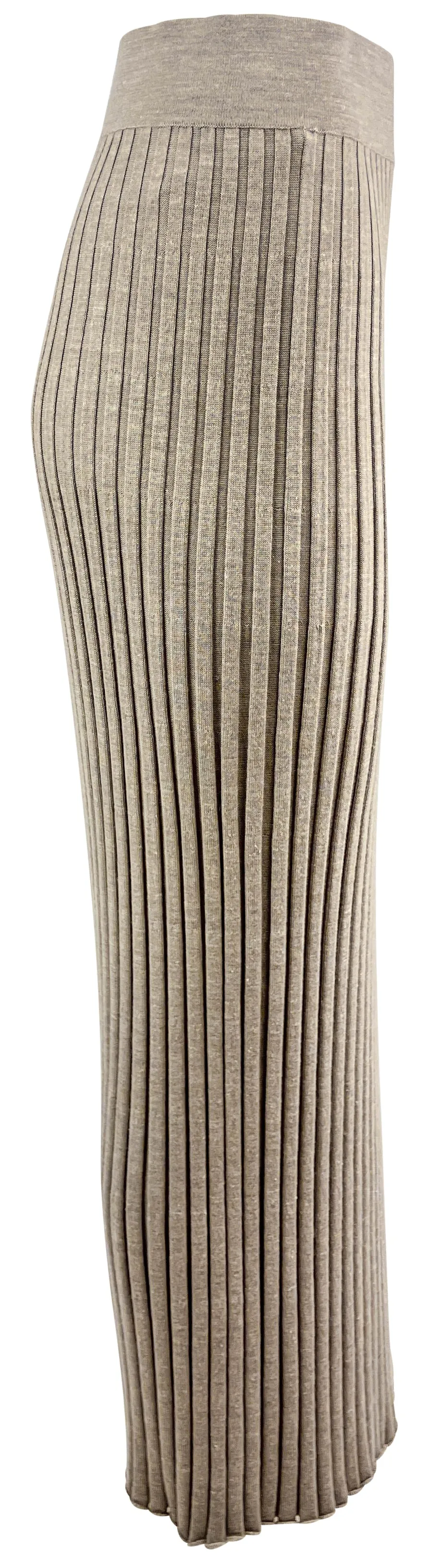 Gabriela Hearst Ribbed Midi Skirt in Oatmeal