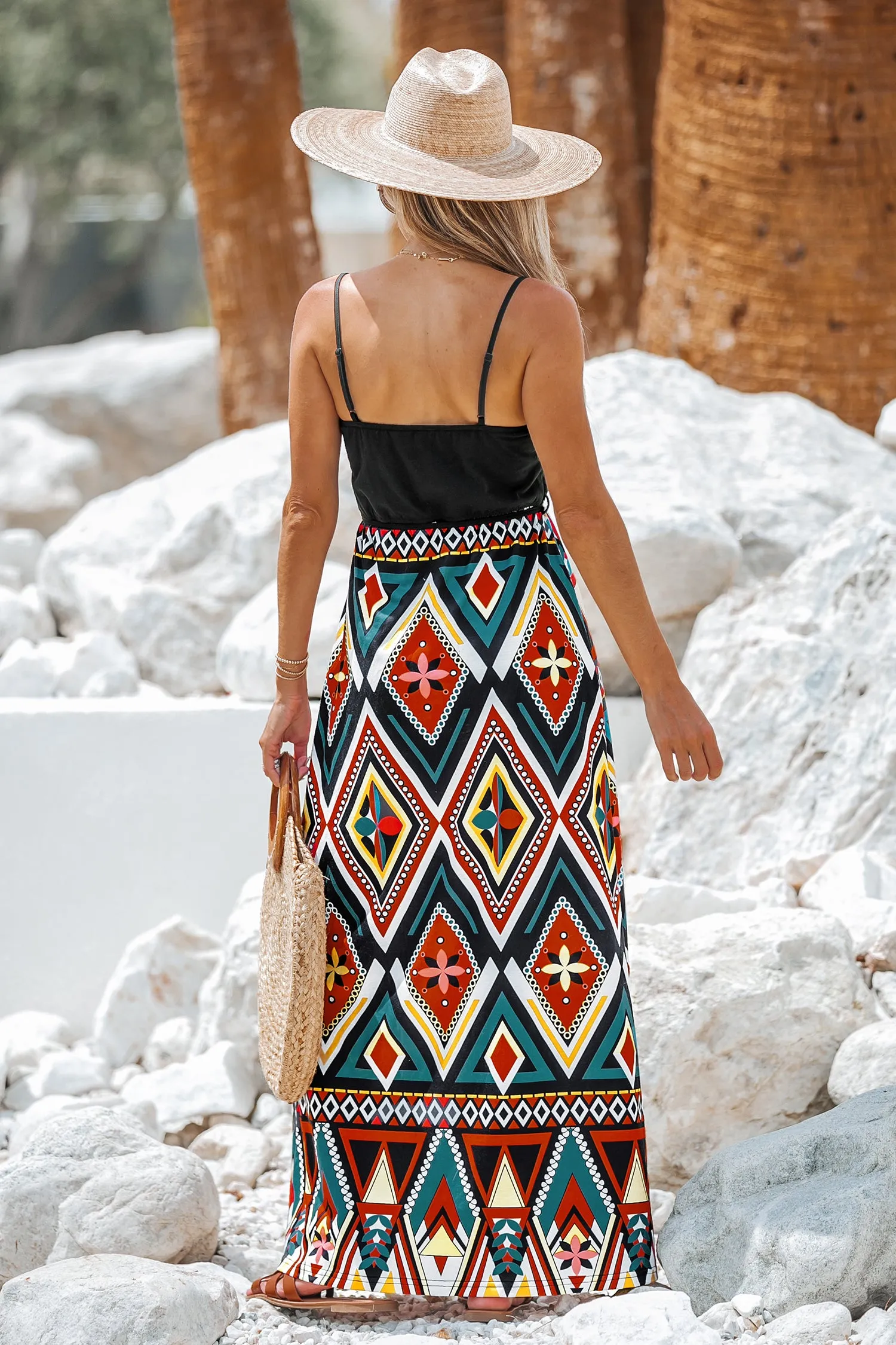 Geo Print Cami Maxi Dress