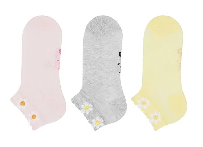 Girls Trainer Socks Daisy 3Pk (2-10yrs)