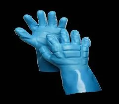 Glove Impact Blue Dukes PVC Gauntlet Cut M