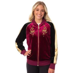 Harry Potter Womens' Magical Creatures Bomber Velour Zip-Up Jacket