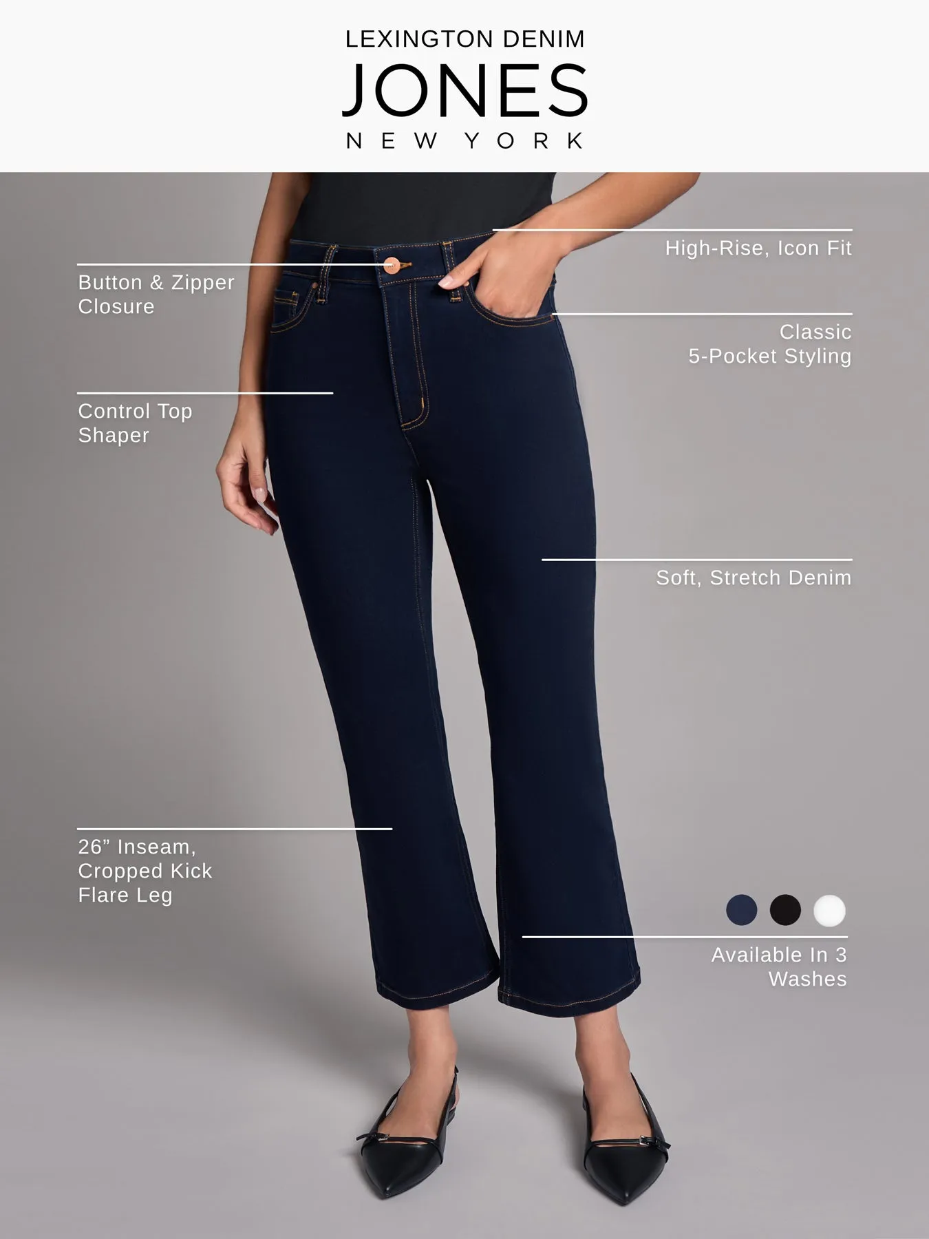 High Rise Cropped Kick Flare Jeans