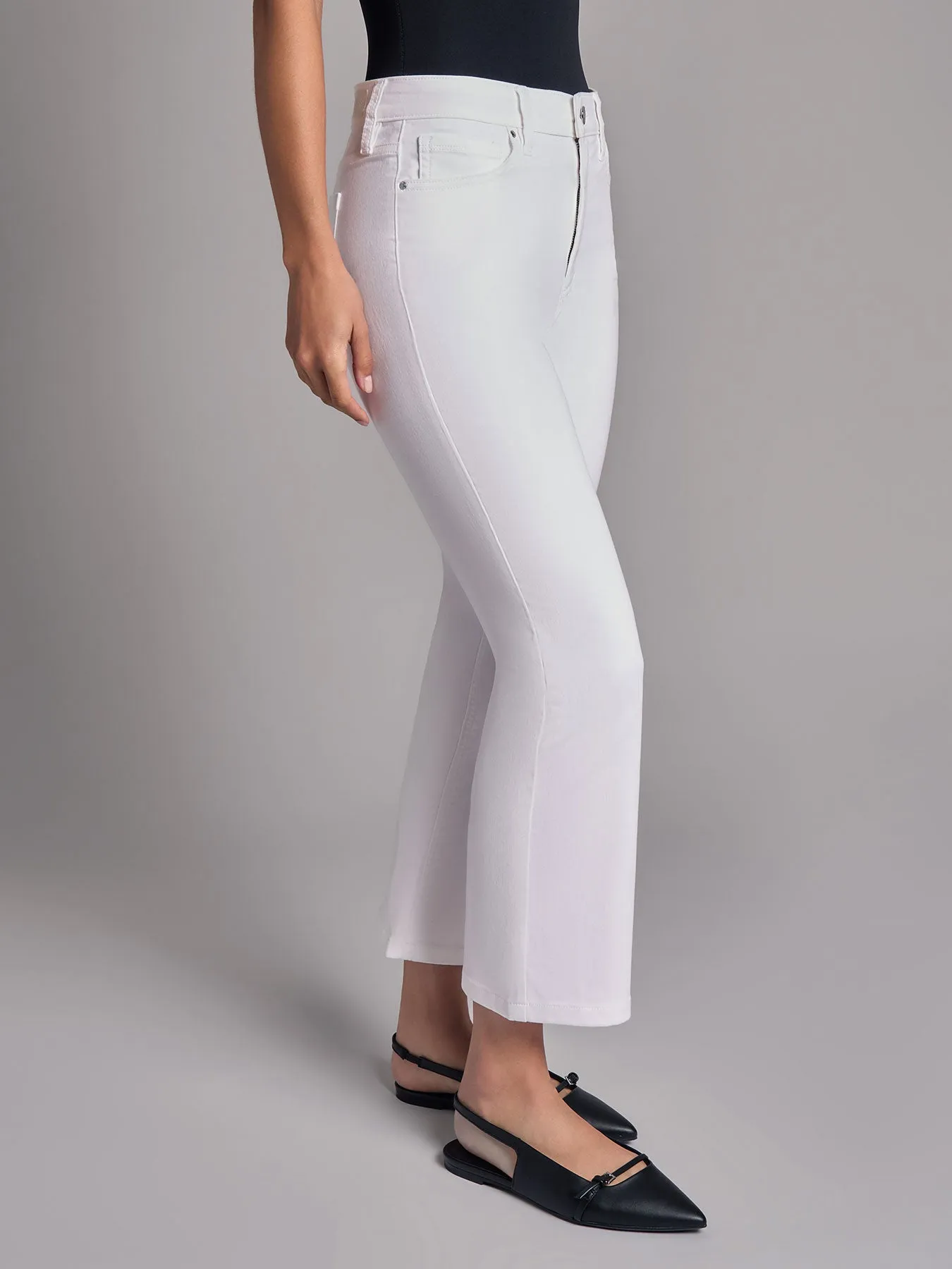 High Rise Cropped Kick Flare Jeans