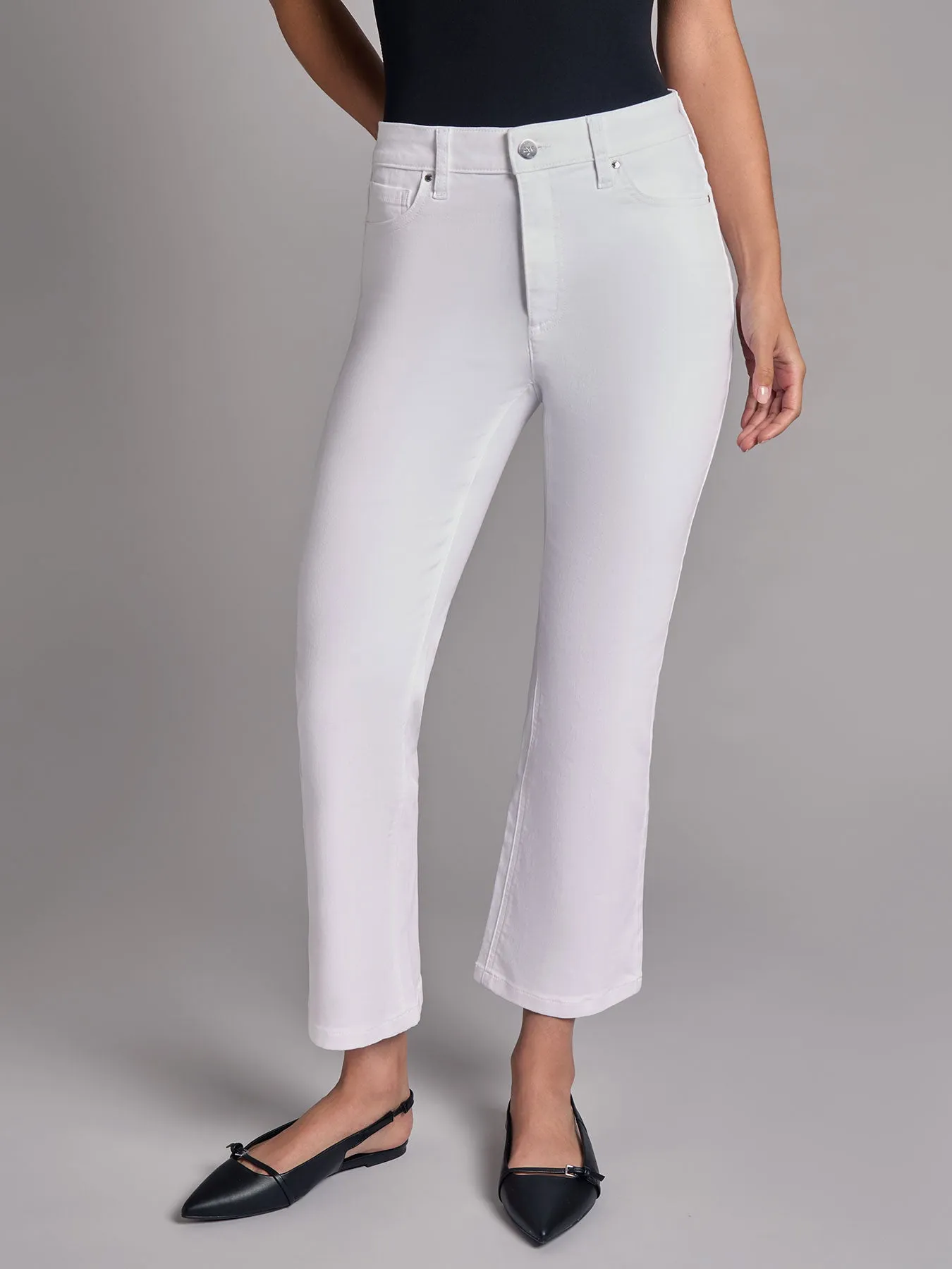 High Rise Cropped Kick Flare Jeans