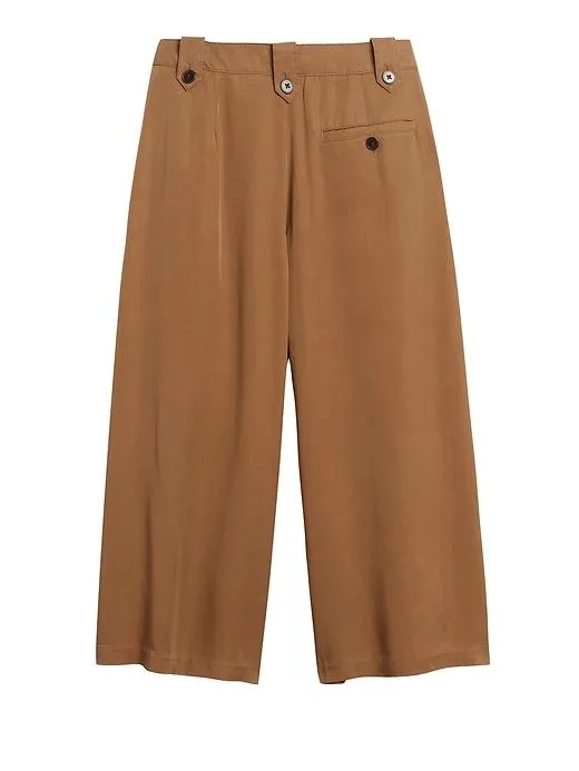 High-Rise TENCEL Culottes in Utilitarian Khaki