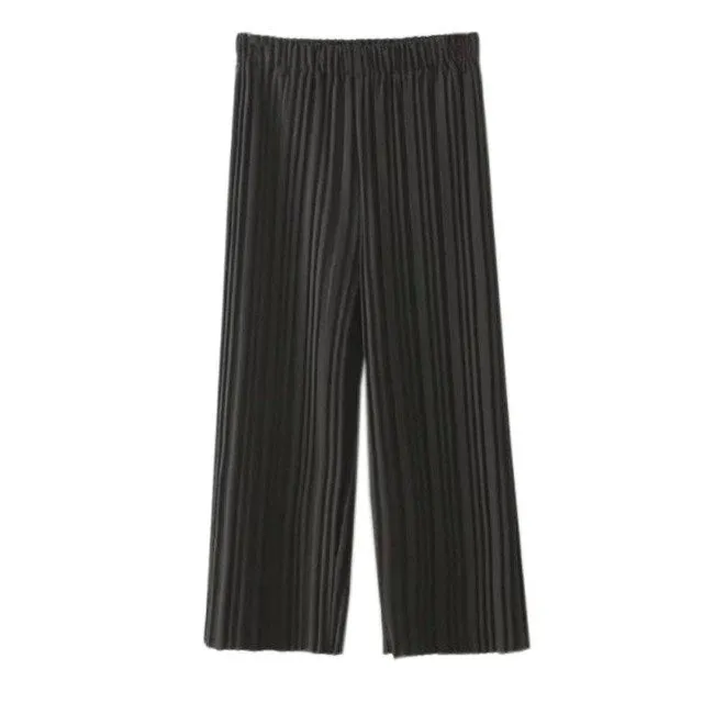 High Waist Elasticated Pleated Culotte Trouser