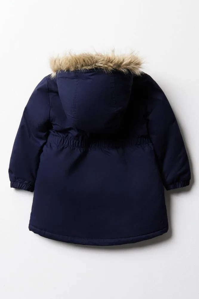 Hooded Parka Coat Navy