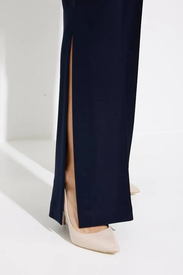 Joseph Ribkoff Navy Pintuck High Rise Pants