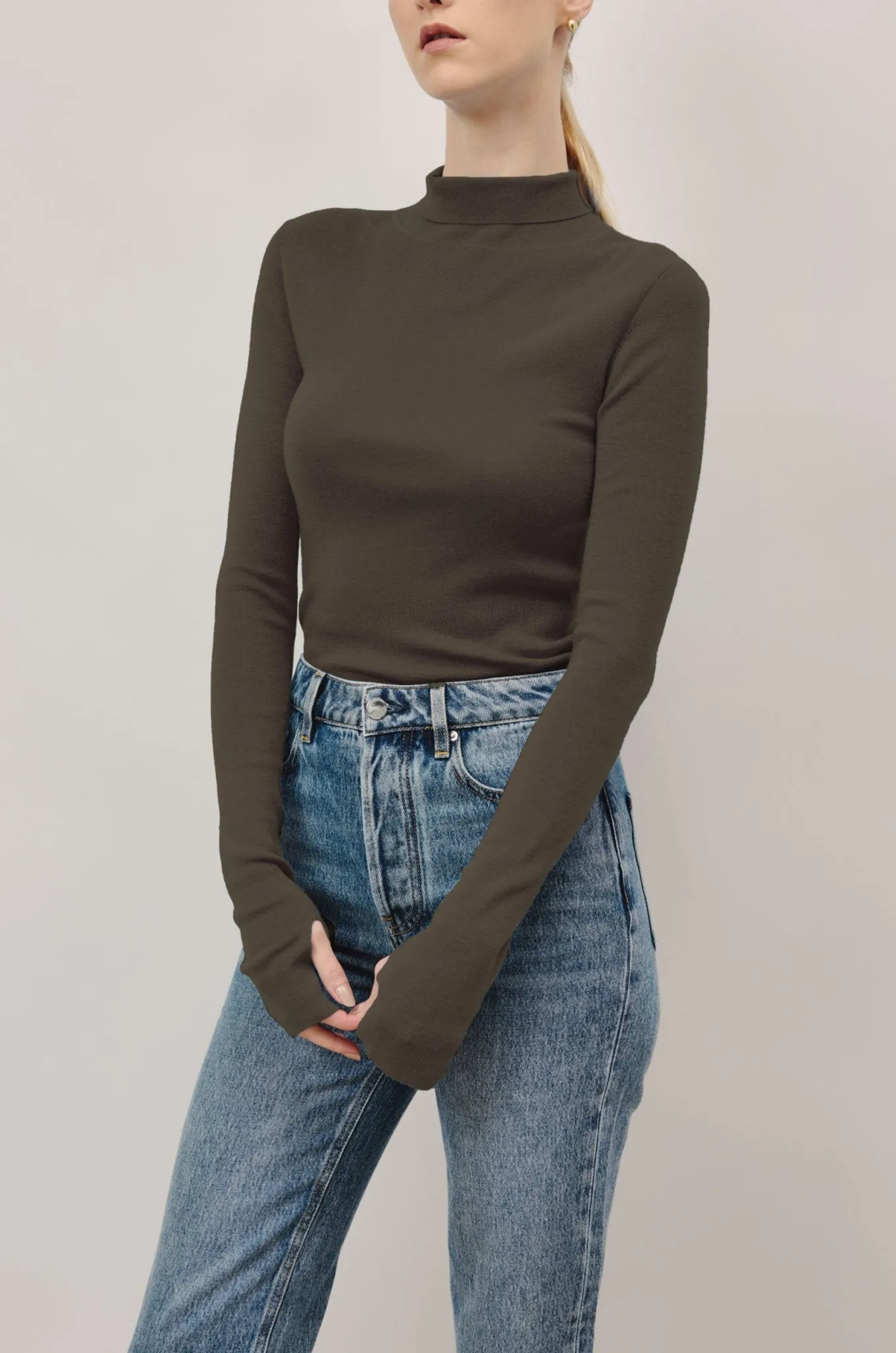 KENDELL wool turtleneck sweater (Brown)