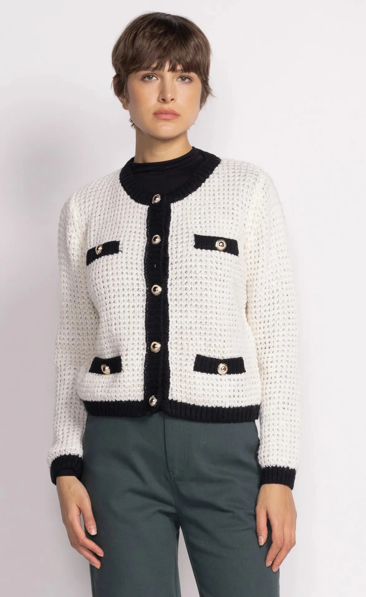 Kira Sweater - blk/Off WHite