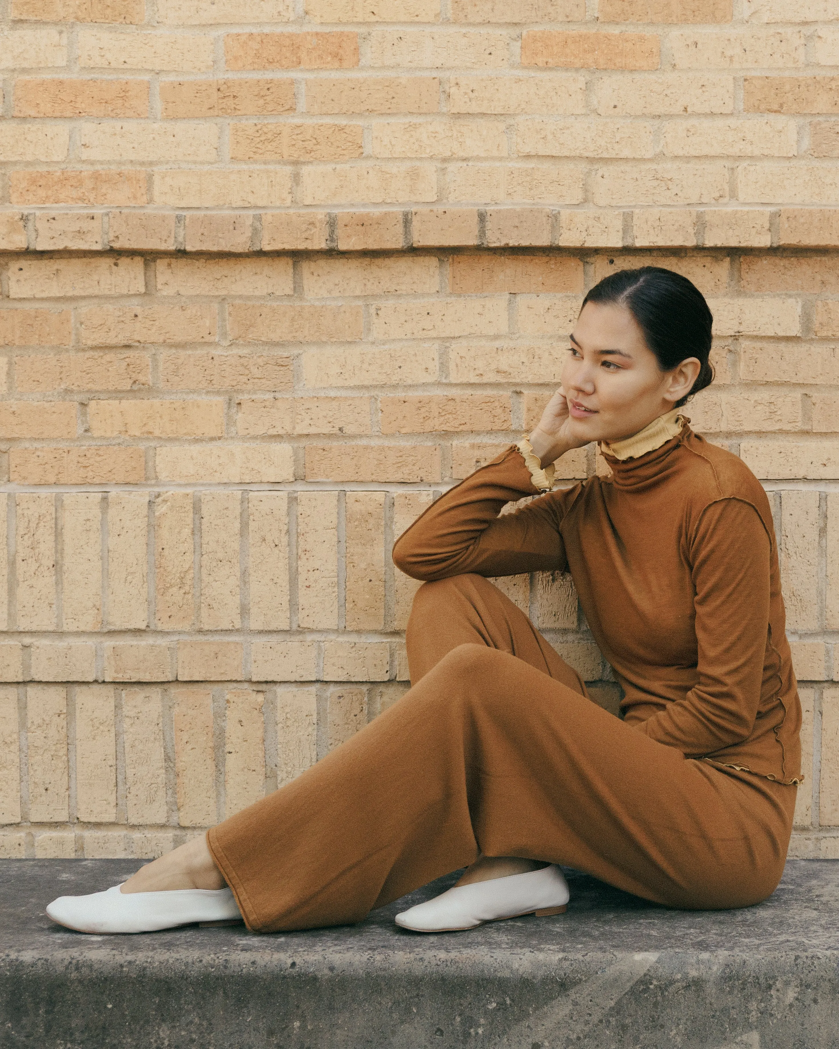 Lily tencel turtleneck top / 2 colors