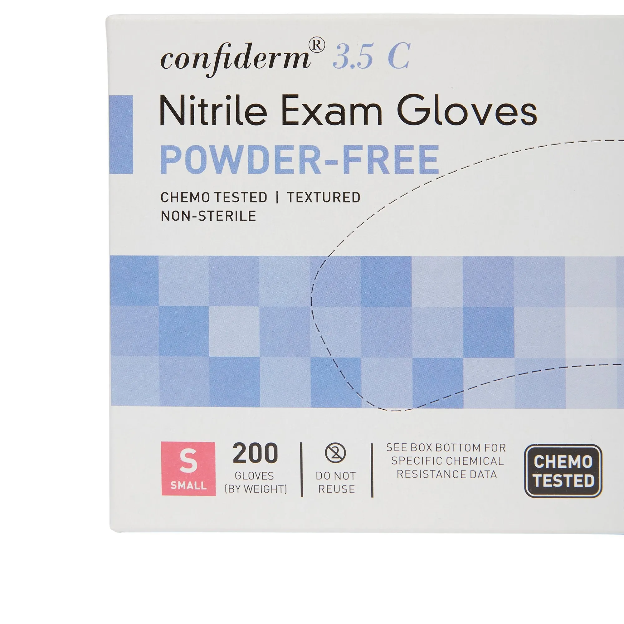 McKesson Confiderm® 3.5C Nitrile Exam Glove, Small, Blue