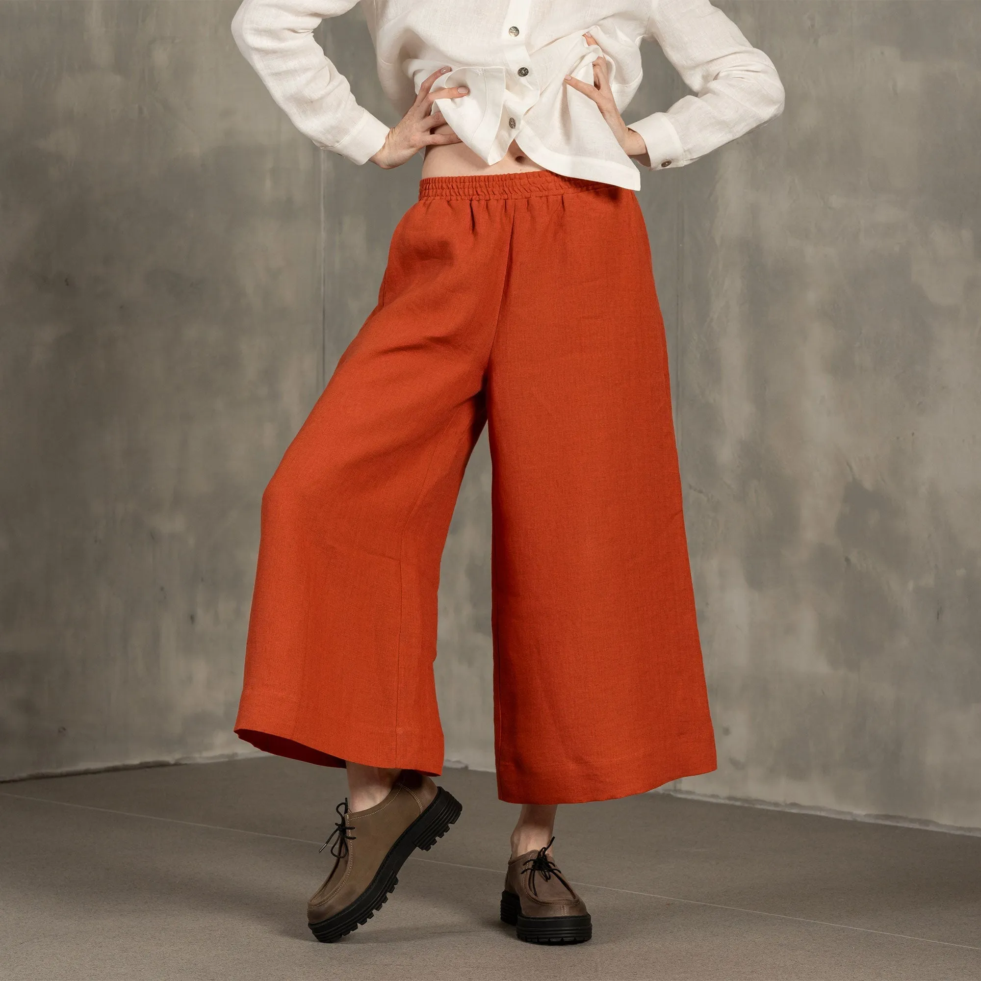 MENIQUE 100% Linen Culottes Lana