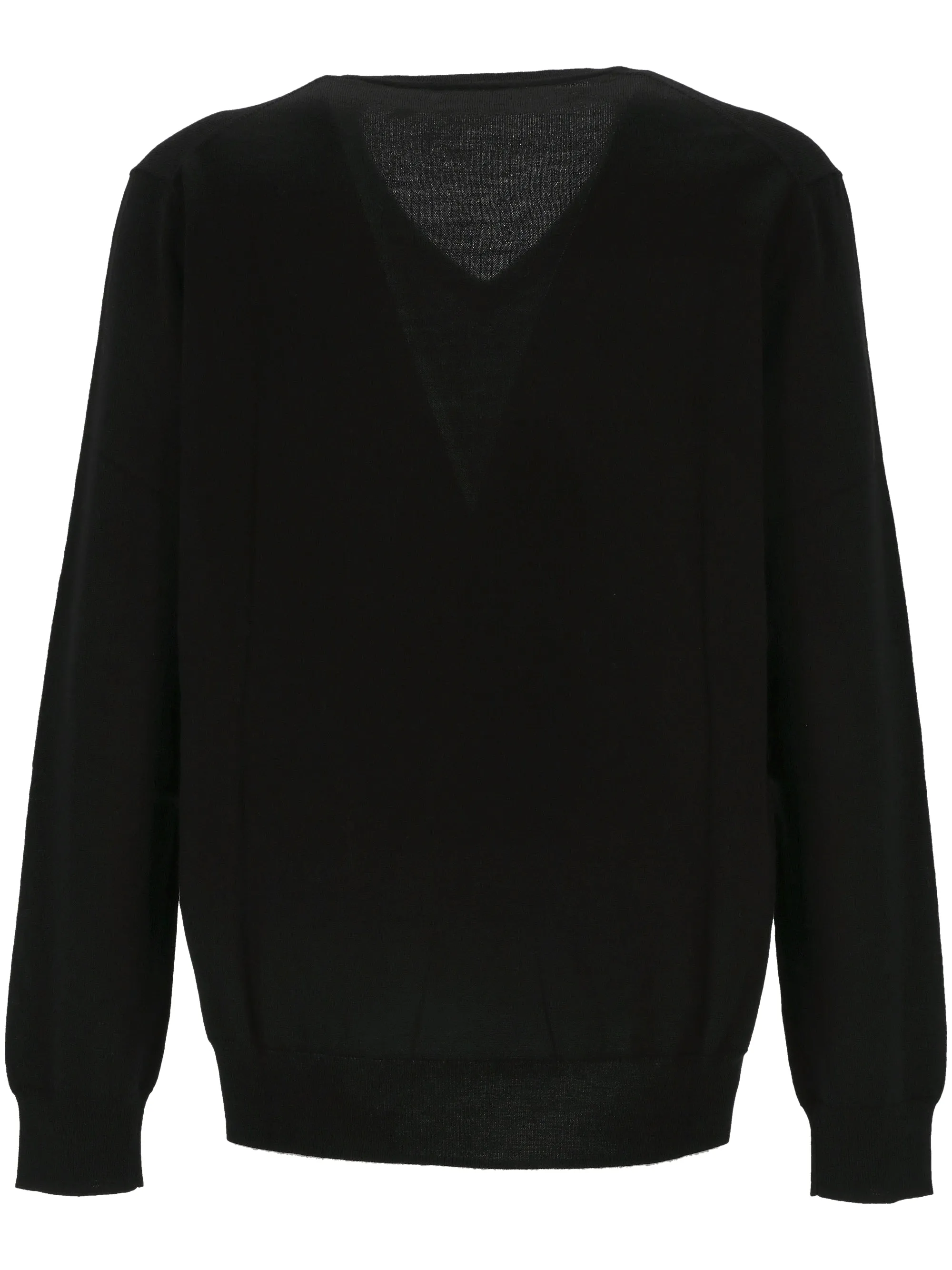 Men's Black Wool Polo Sweater