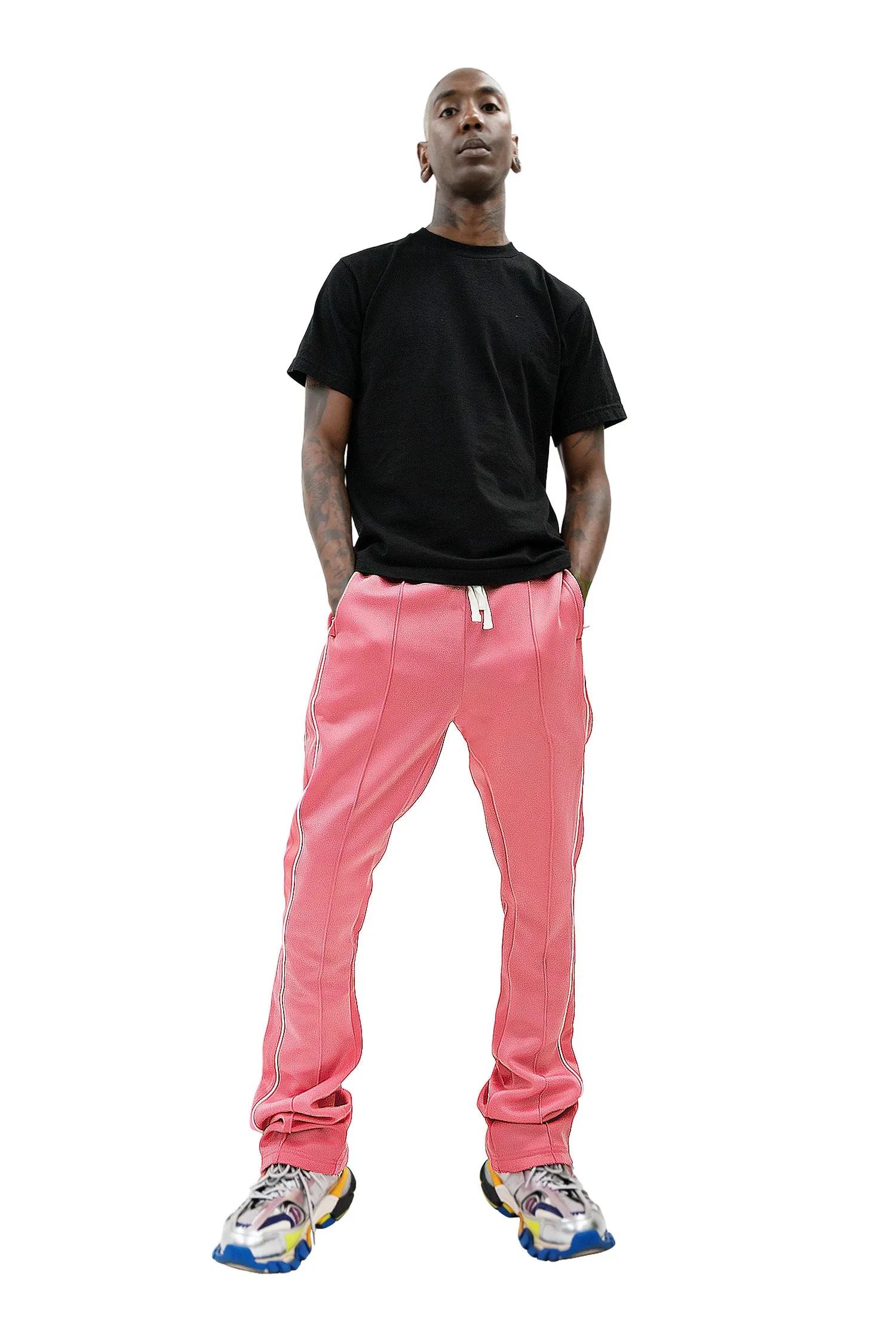 Men's Essential Solid Stacked Fit Flared Track Pants