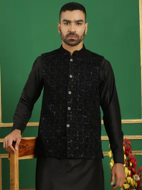 Men'S Sequins Velvet Nehru Jacket