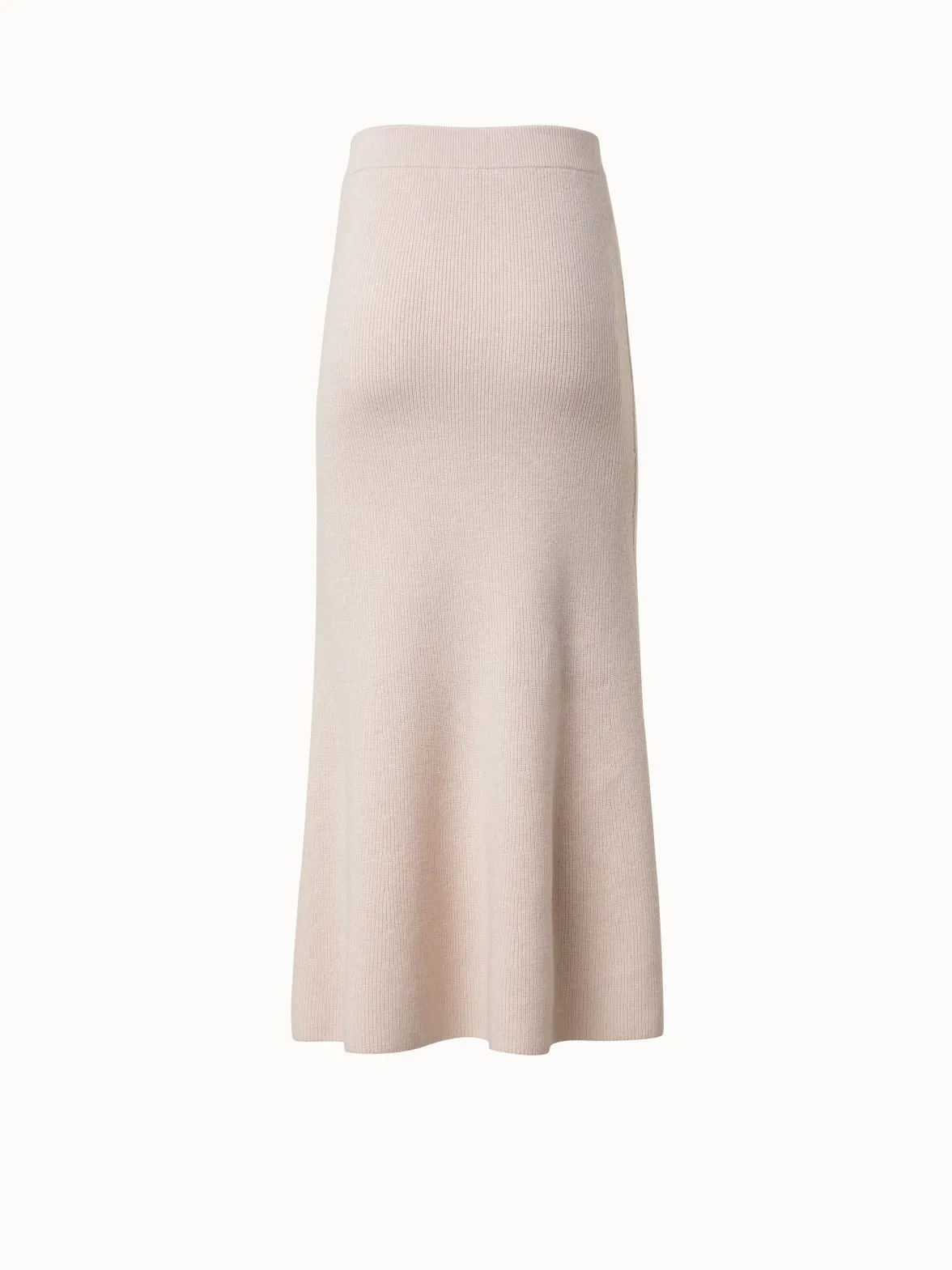 Midi Knit Skirt in Ribbed Cashmere