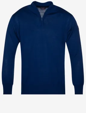 Mockneck Half Zip Knitwear Blue