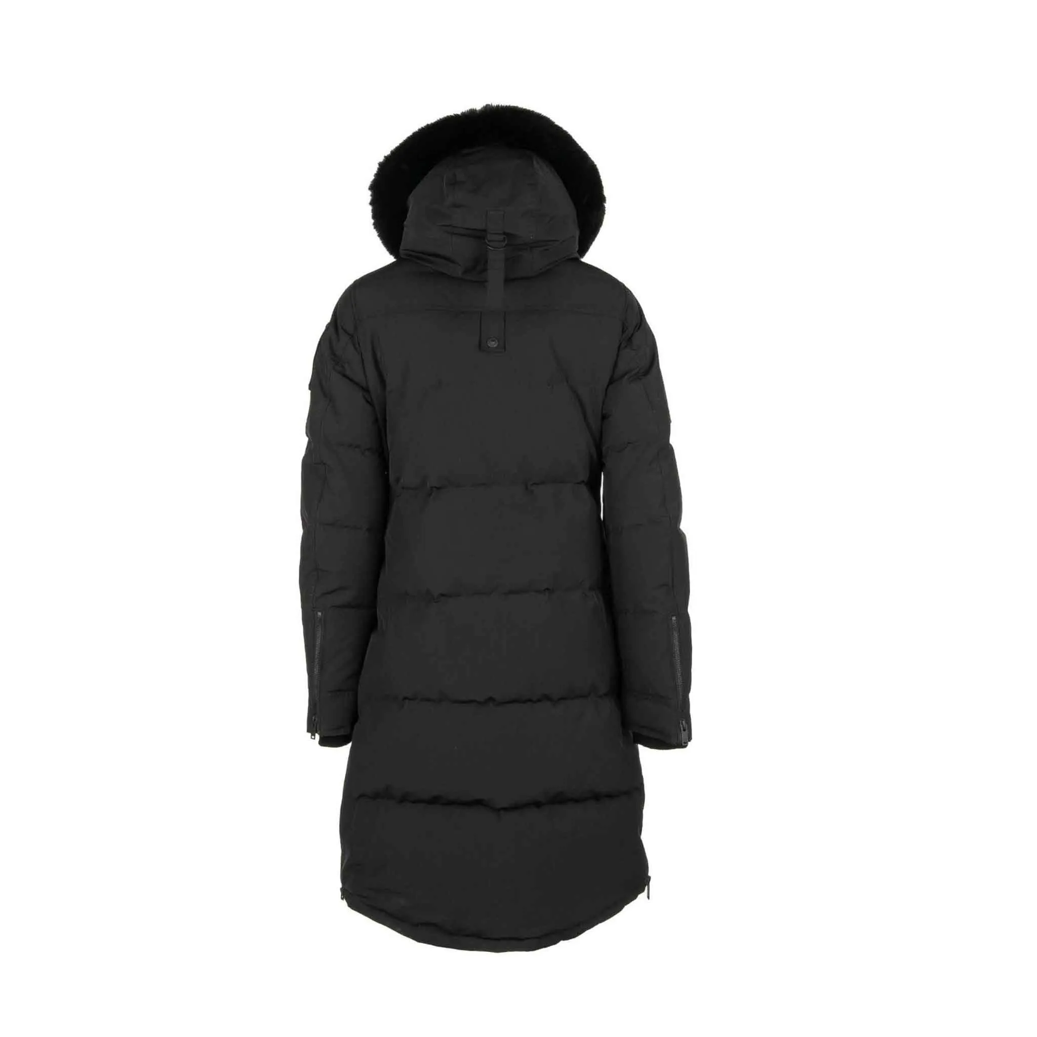 Moose Knuckles Womens Causapscal Parka in Black/ Black Fur