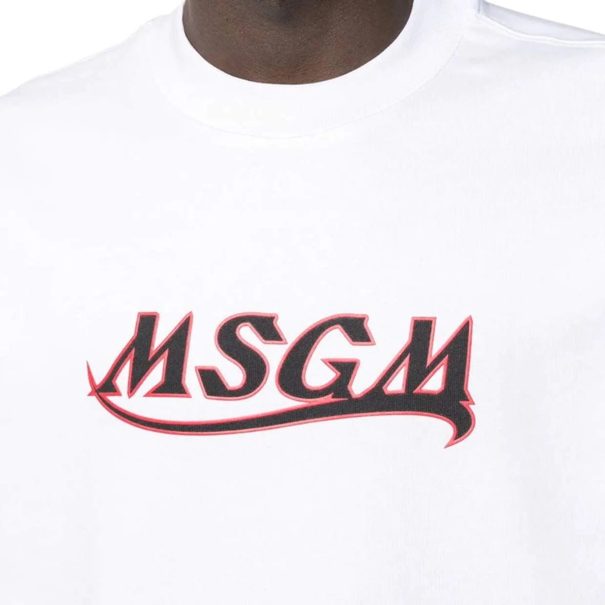 MSGM White Contrast Logo Sweatshirt