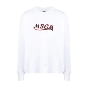 MSGM White Contrast Logo Sweatshirt