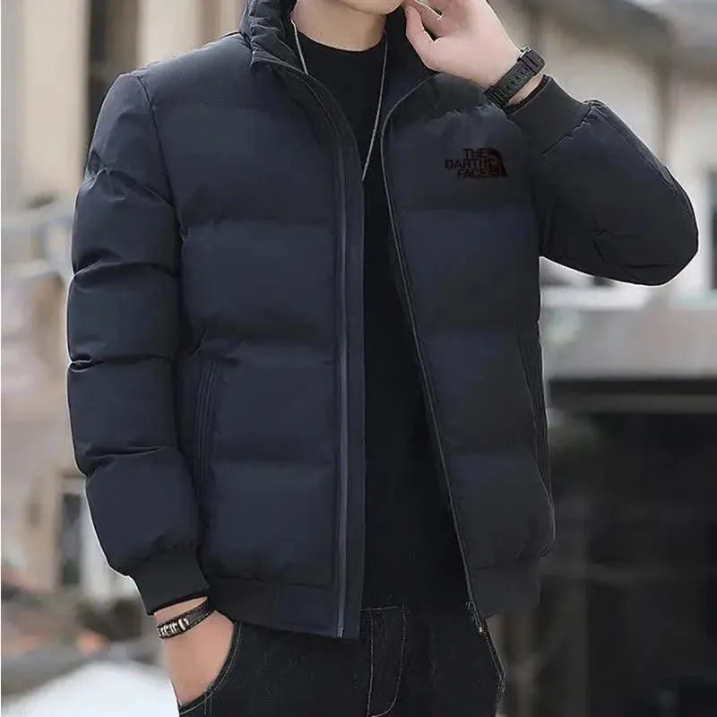 NoEnName_Null Luxe Windproof Cotton Parka with Mandarin Collar