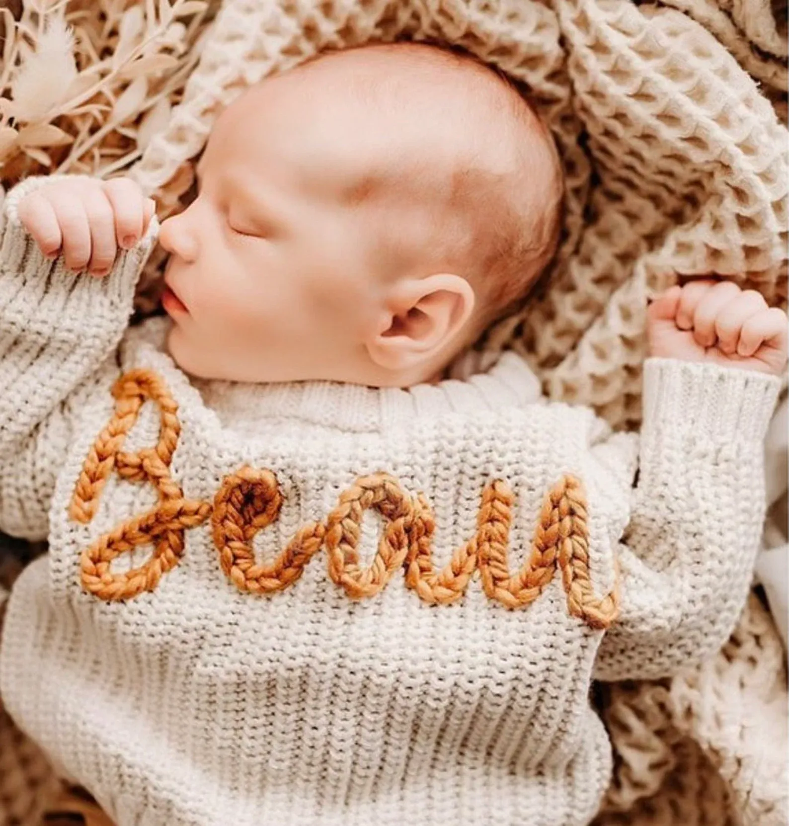 Personalized Baby Sweater With Name, Toddler Knit Sweater, Personalized Baby Gifts KS08