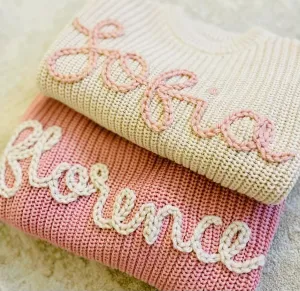 Personalized Baby Sweater With Name, Toddler Knit Sweater, Personalized Baby Gifts KS08