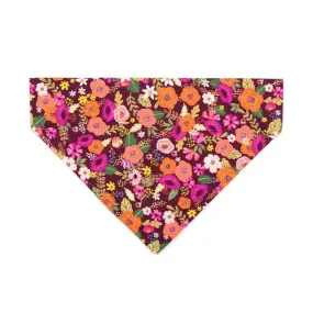 Plum Cat Bandana - "Harvest Wine" - Fall Burgundy Floral Bandana for Cat   Small Dog / Autumn, Thanksgiving / Slide-On Over the Collar Bandana