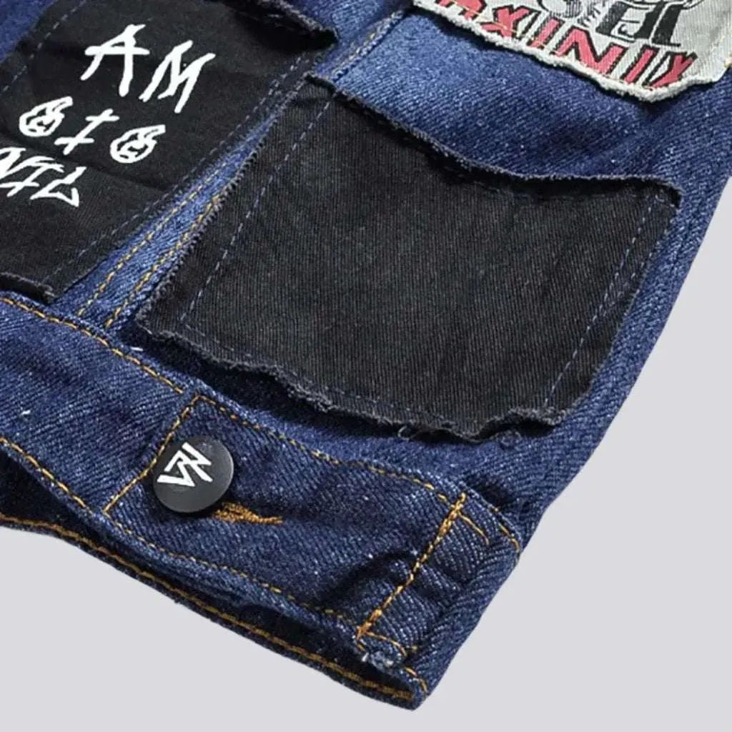 Punk rock style denim jacket