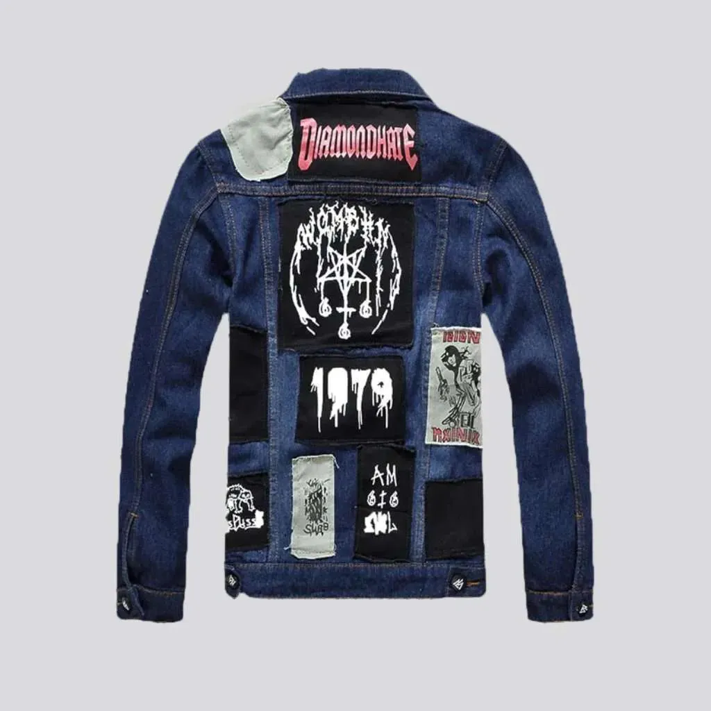 Punk rock style denim jacket