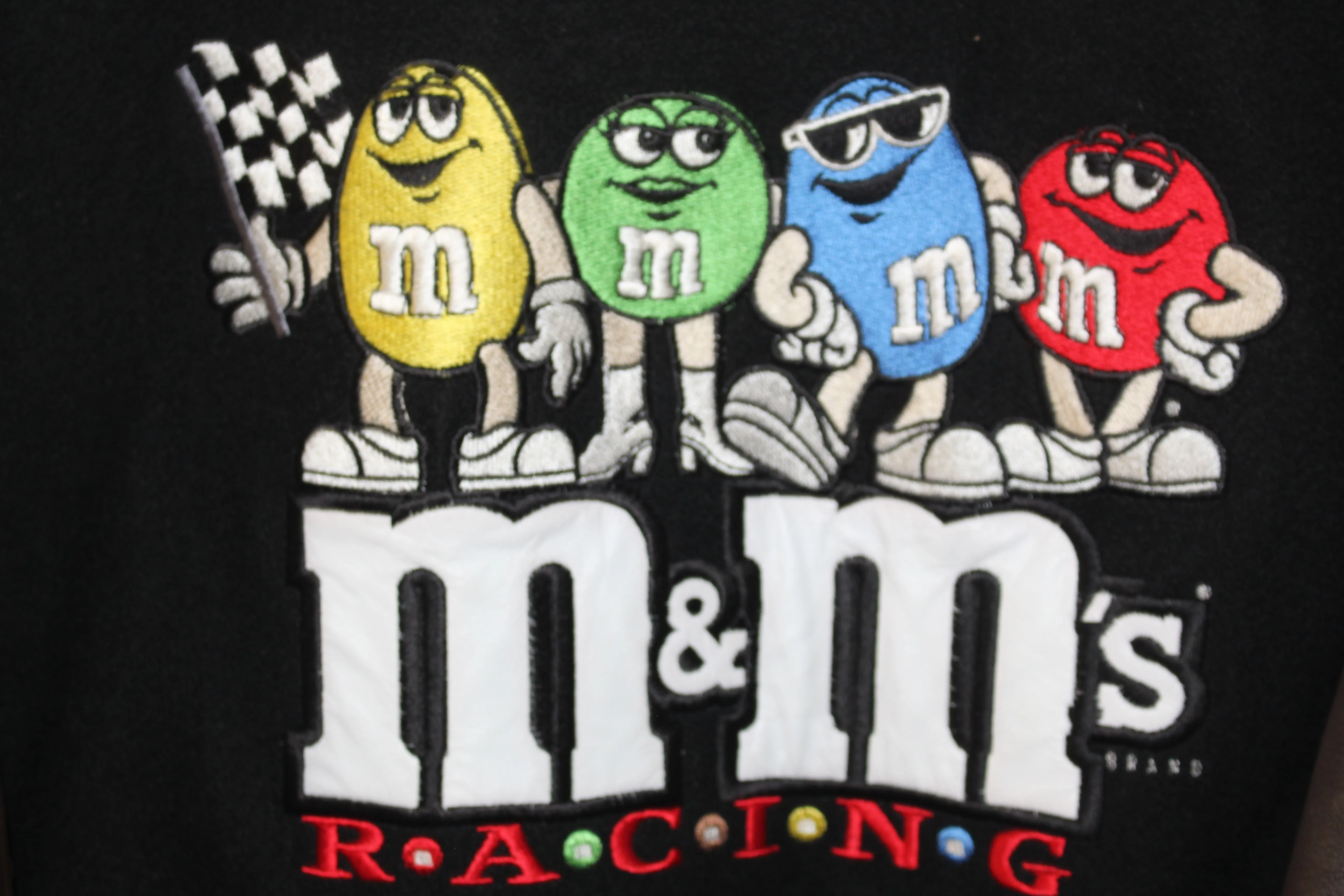 Rare M&M Racing NASCAR Ernie Irvan #36 Leather Wool Jacket (M)