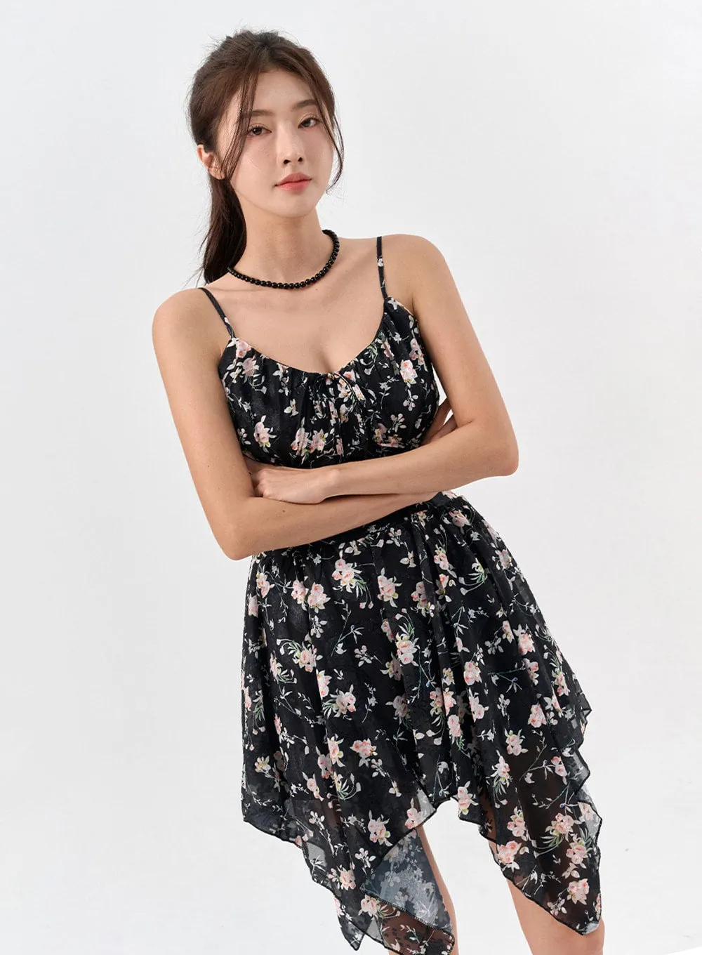 Retro Floral Mini Dress IO311