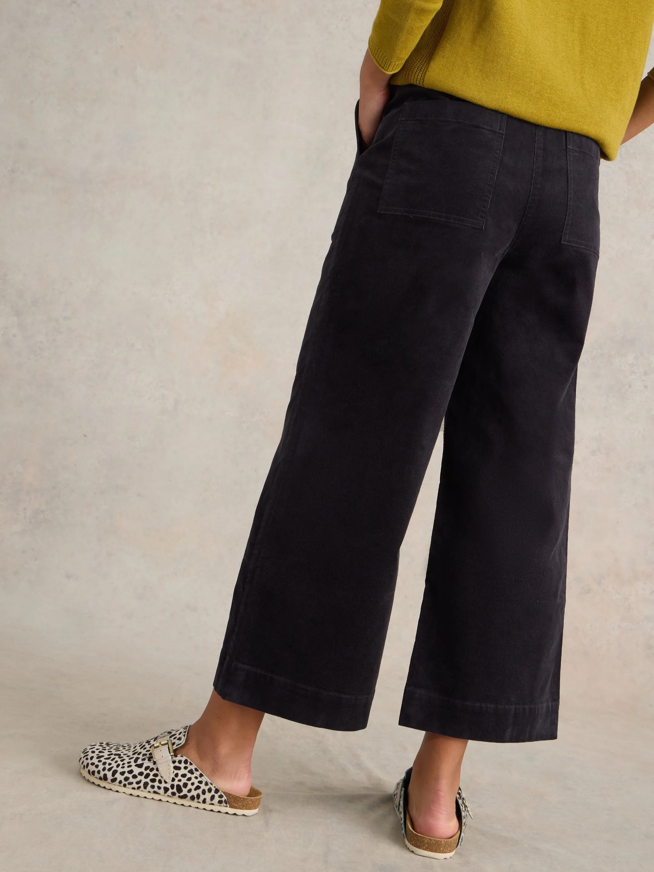 Romy Cord Culottes - Dark Grey