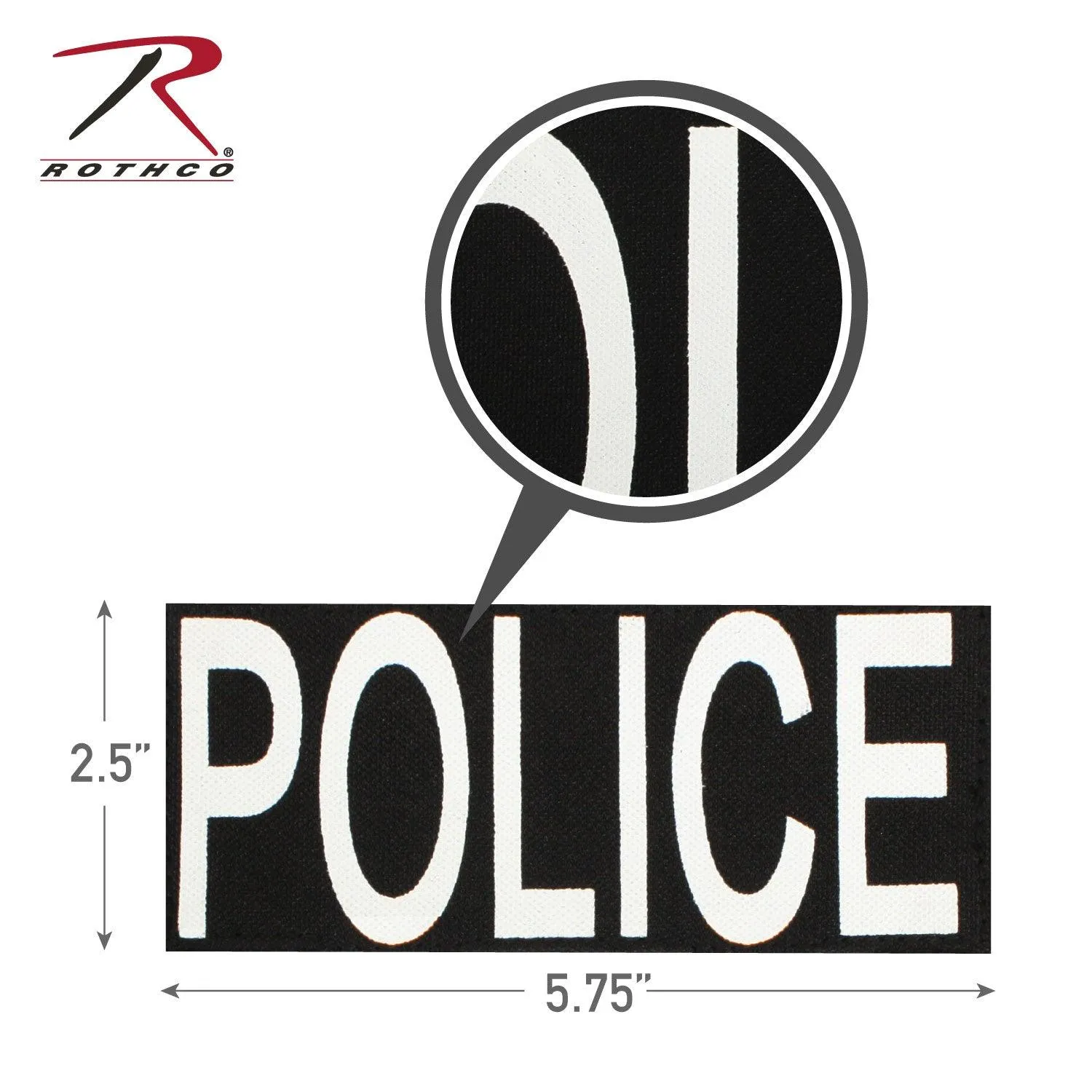 Rothco Police Patch With Hook Back