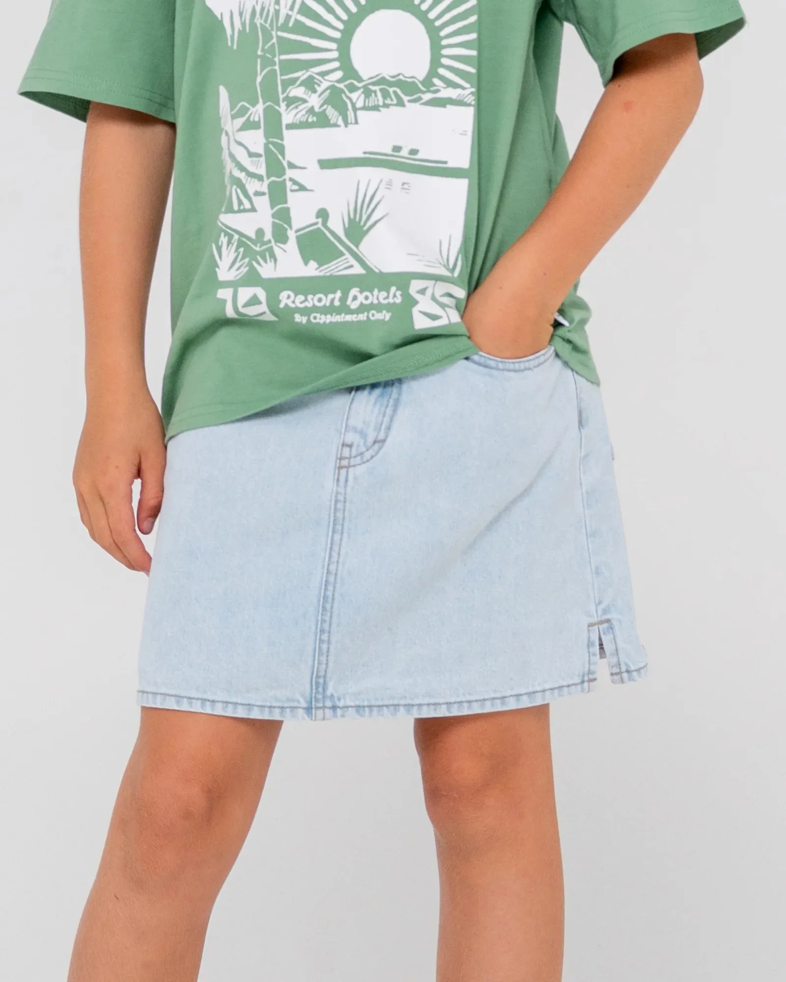 Rusty Mavericks Low Rise Girls Denim Skirt